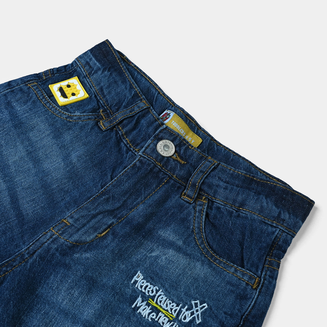 Boys Denim rigid Short Reused Things-Mid Blue