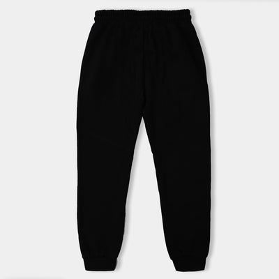 Teens Boys Fleece Knitted Trouser Goals-BLACK