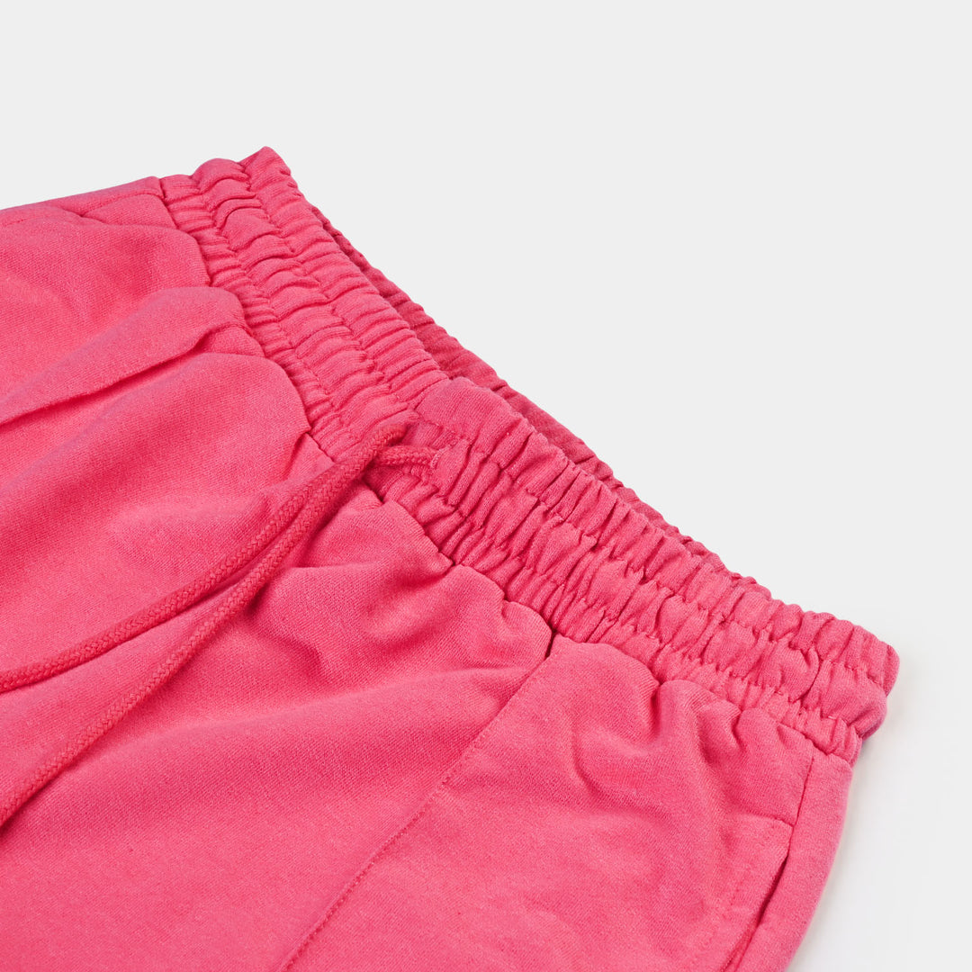 Teens Girls Fleece Knitted Trouser Hot Pink