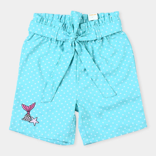 Girls Cotton Viscose Short Sea World-Aqua Green