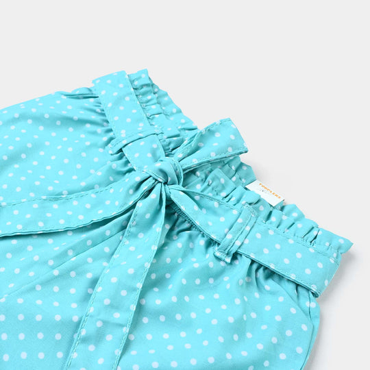Girls Cotton Viscose Short Sea World-Aqua Green