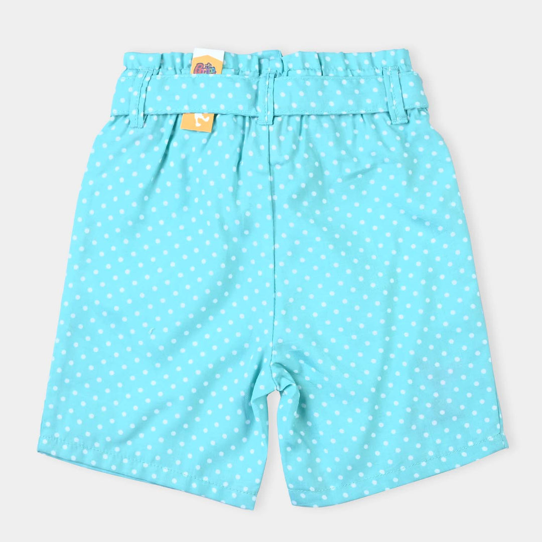 Girls Cotton Viscose Short Sea World-Aqua Green