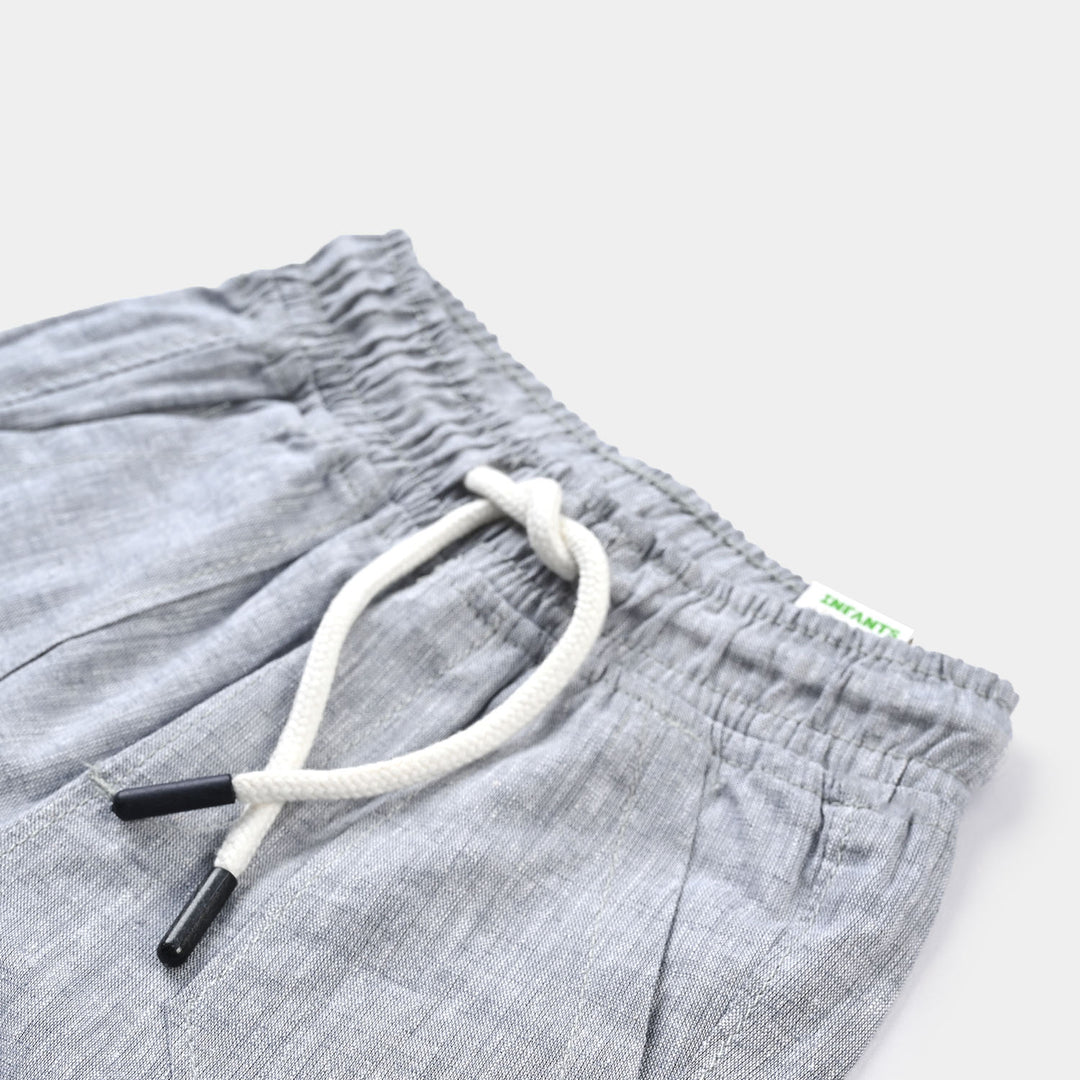 Infant Boys Linen Viscose Short Super Cool-Grey