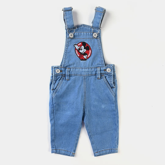 Infant Boys Denim rigid Dangri Character -Ice Blue