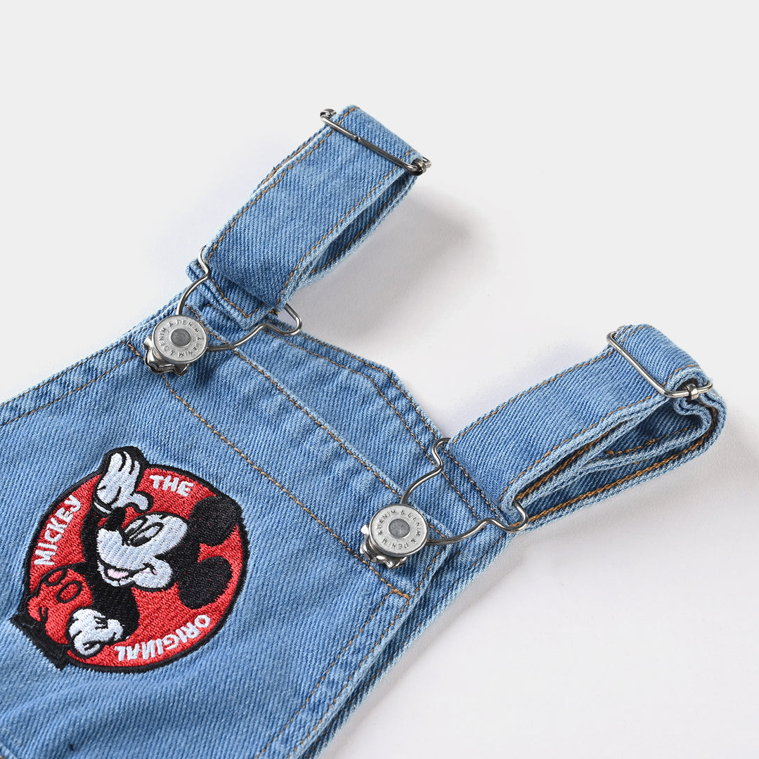 Infant Boys Denim rigid Dangri Character -Ice Blue