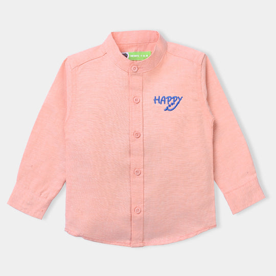 Infant Oxford Boys Casual Shirt Happy-Peach