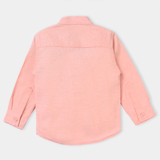 Infant Oxford Boys Casual Shirt Happy-Peach