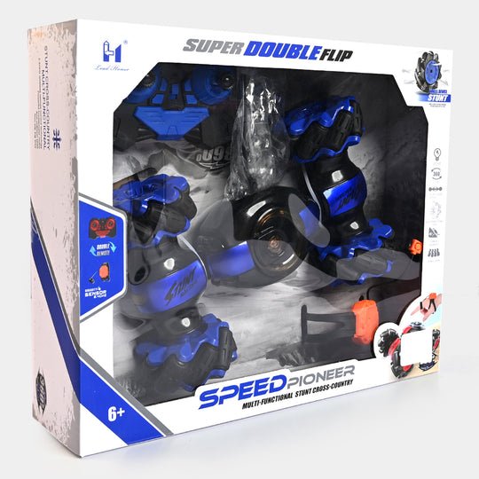 Remote Control Stunt Car With Hand Sensor & Light / Music | Blue