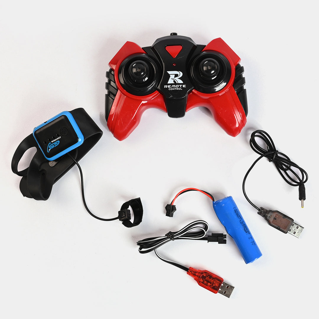 Remote Control Stunt Car With Hand Sensor & Light / Music | Red