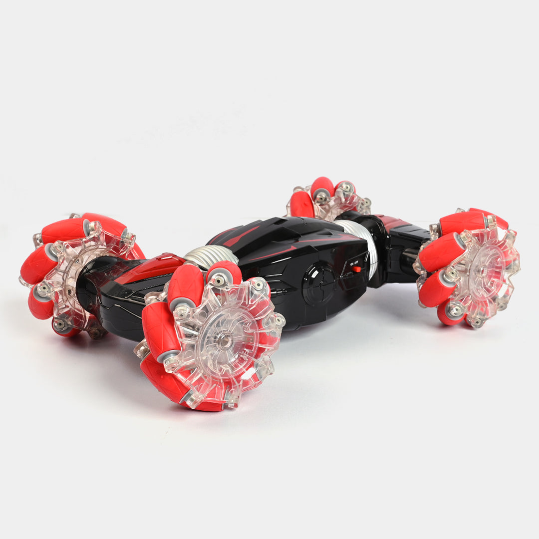Remote Control Stunt Car With Hand Sensor & Light / Music | Red