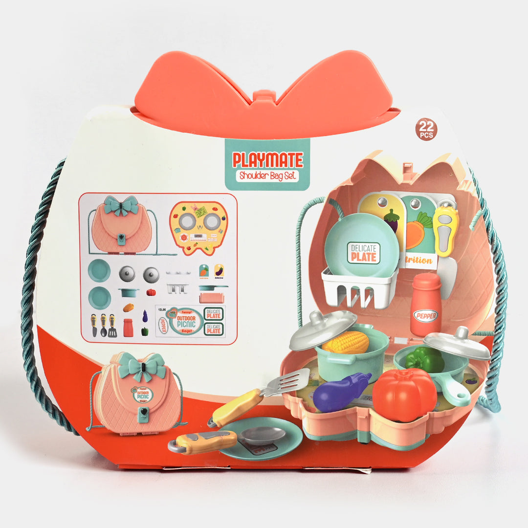 Picnic Shoulder Bag Play Toy Set For Kids