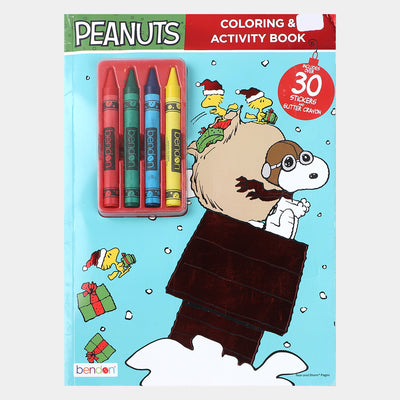 Peanuts Light Blue Crayons Coloring Sticker Book