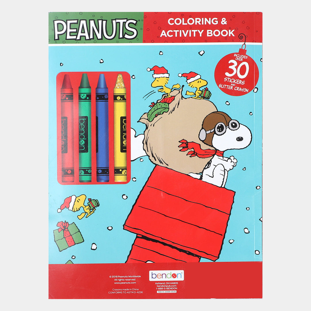 Peanuts Light Blue Crayons Coloring Sticker Book