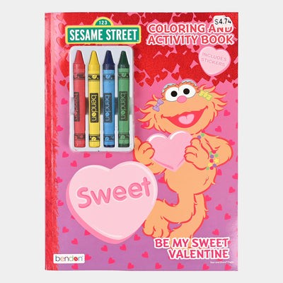 Sesame Street Pink Crayons Coloring Sticker Book