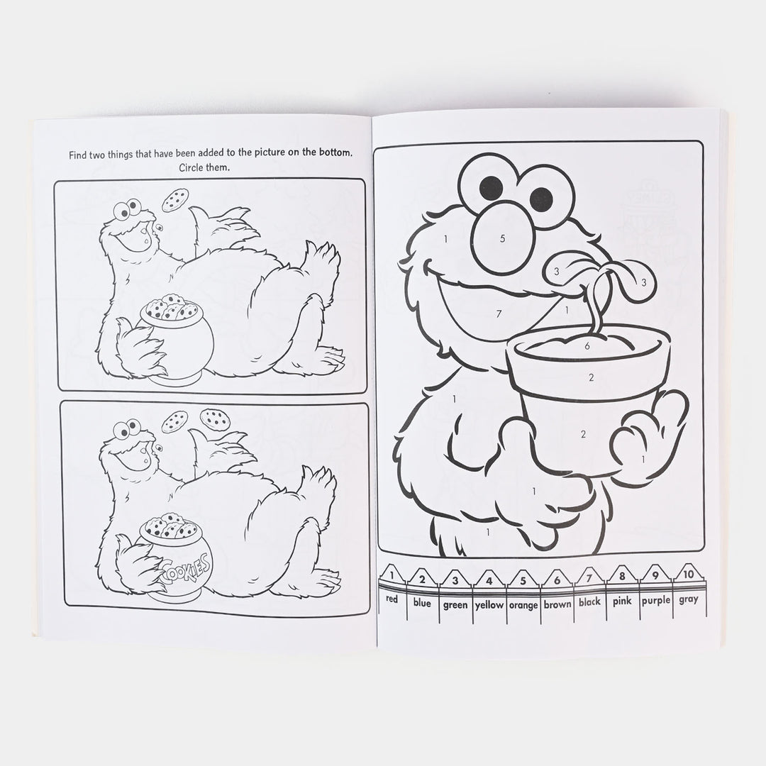 Sesame Street Pink Crayons Coloring Sticker Book