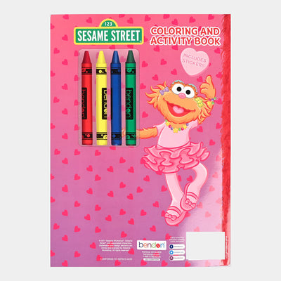 Sesame Street Pink Crayons Coloring Sticker Book