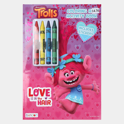 Trolls Crayons Coloring Sticker Book