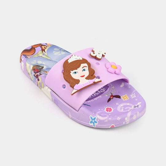 Girls Rubber Slippers DF-72-Purple