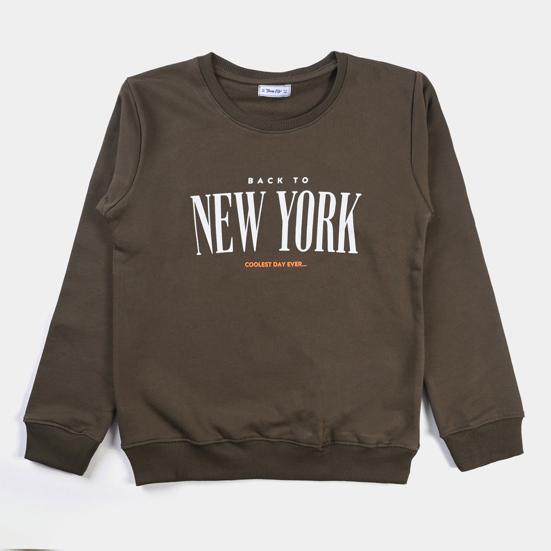 Teens Boys Fleece Sweatshirt New York-Olive