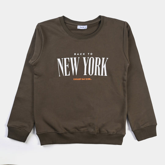 Teens Boys Fleece Sweatshirt New York-Olive