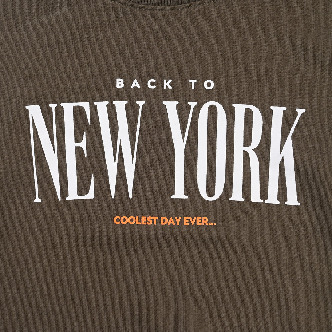 Teens Boys Fleece Sweatshirt New York-Olive