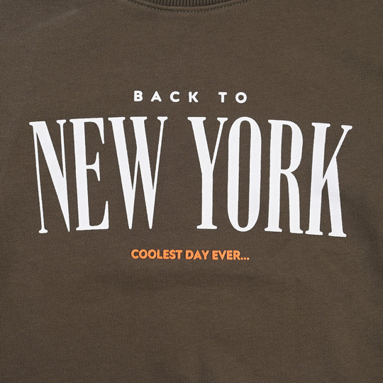 Teens Boys Fleece Sweatshirt New York-Olive