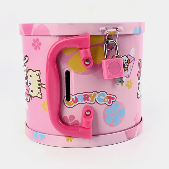 Metal Coin/Money  Box With Lock For Kids