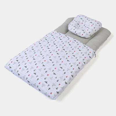 Baby Carry Nest Printed With Head Pillow | White