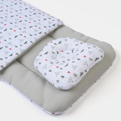 Baby Carry Nest Printed With Head Pillow | White