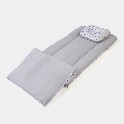 Baby Carry Nest Printed With Head Pillow | Gray White