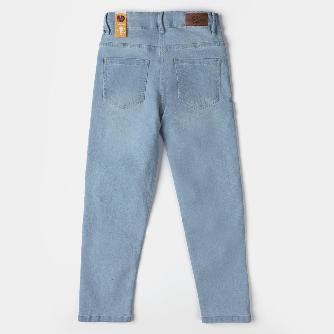 Girls Denim Stretch Pant Basic | Ice Blue