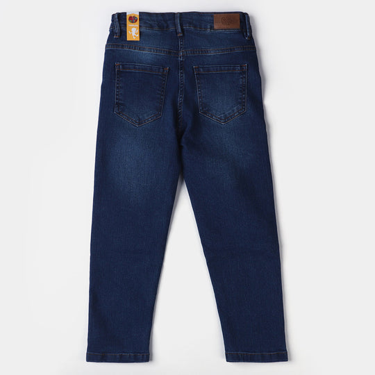 Girls Denim Stretch Pant Basic | Mid Blue