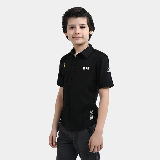 Boys Oxford Casual Shirt Game Freak | BLACK