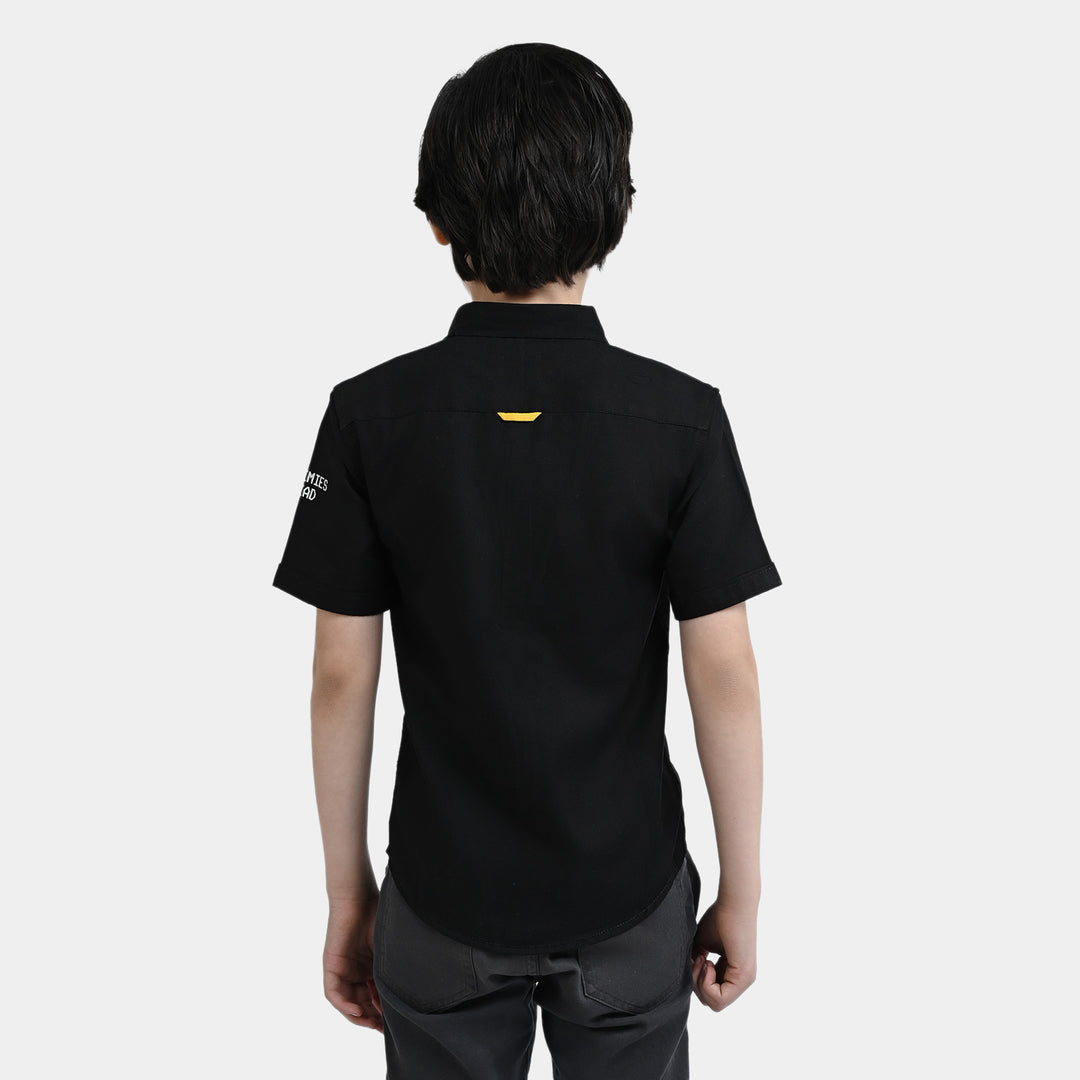 Boys Oxford Casual Shirt Game Freak | BLACK