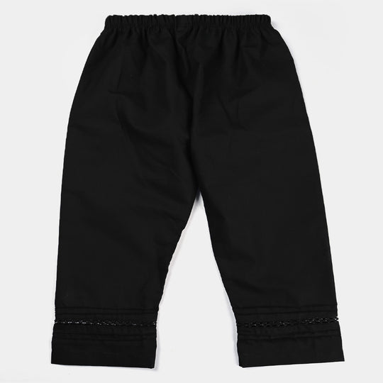 Infant Girls Cotton Trouser -BLACK