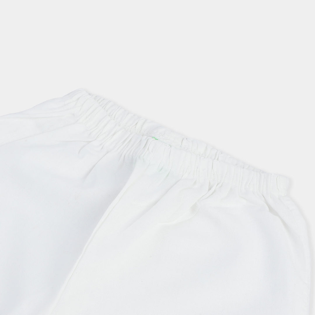 Infant Girls Cotton Trouser -White