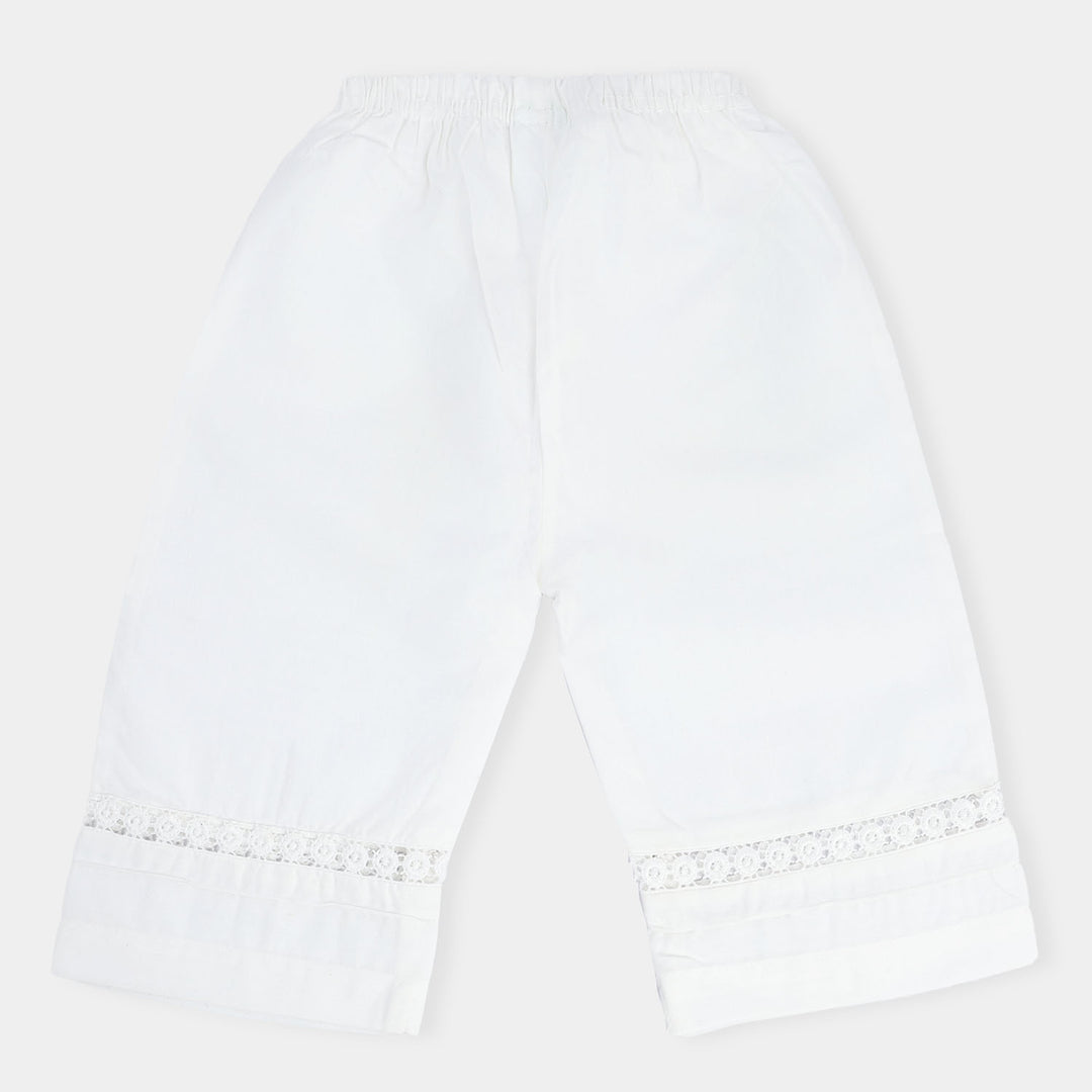 Infant Girls Cotton Trouser -White