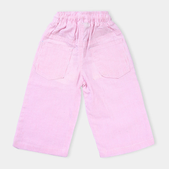 Infant Girls Cotton Pant Pin-Stripes | Pink