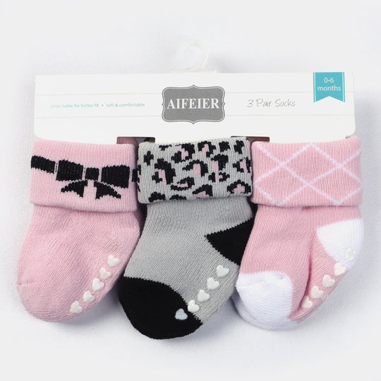 Newborn Socks Cotton 3PCs Pack | 0 to 6M