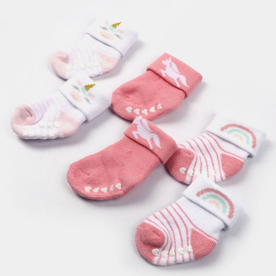 Newborn Socks Cotton 3PCs Pack | 0 to 6M