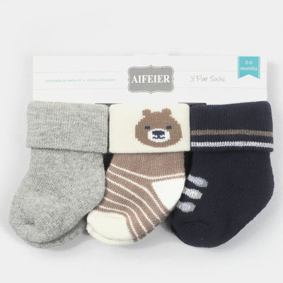 Newborn Socks Cotton 3PCs Pack | 0 to 6M