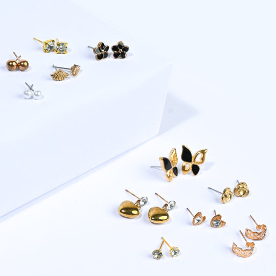 12 Pairs Charming Ears Studs/Tops For Girls