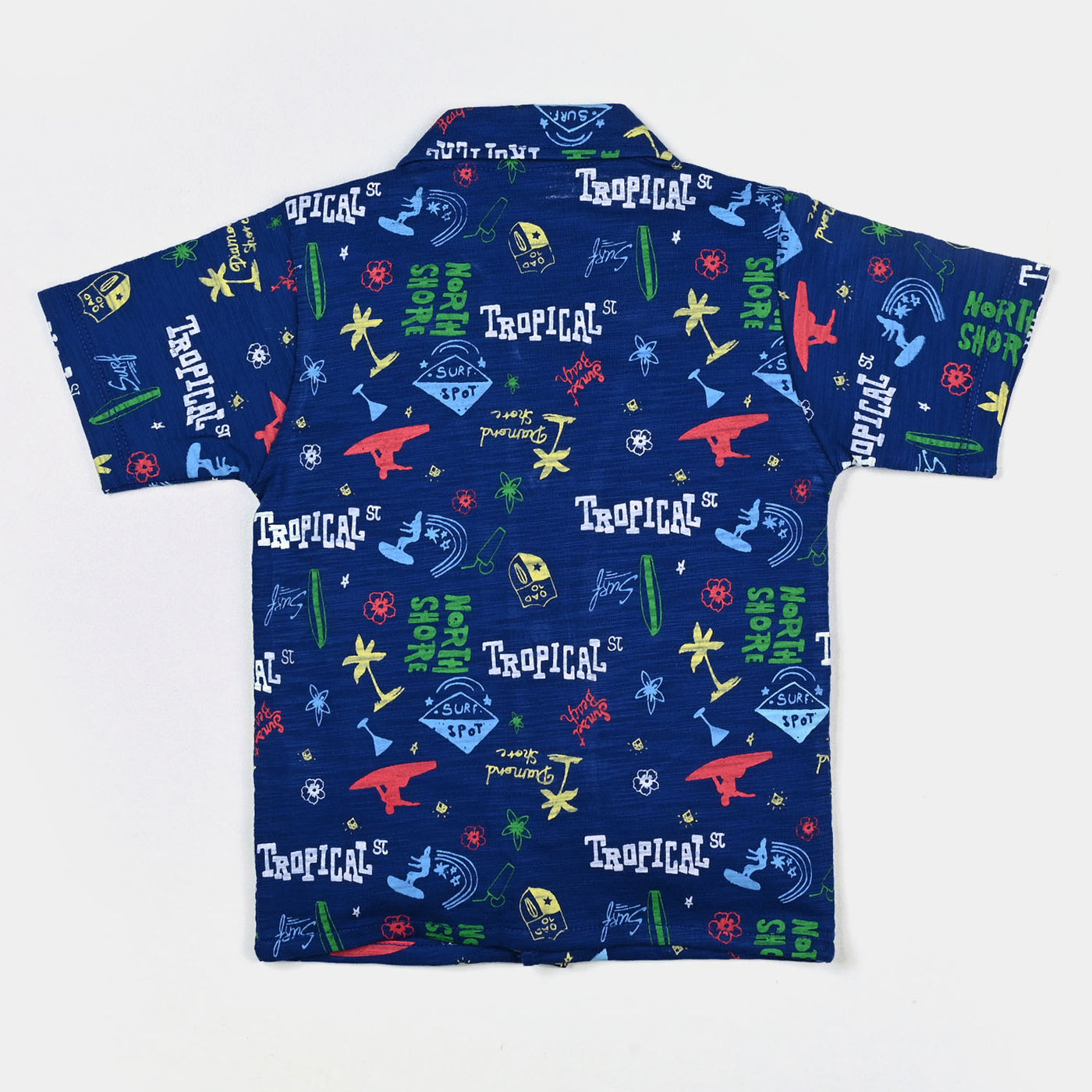 Infant Boys Slub Jersey Basic Casual Shirt Resort Style-Blue
