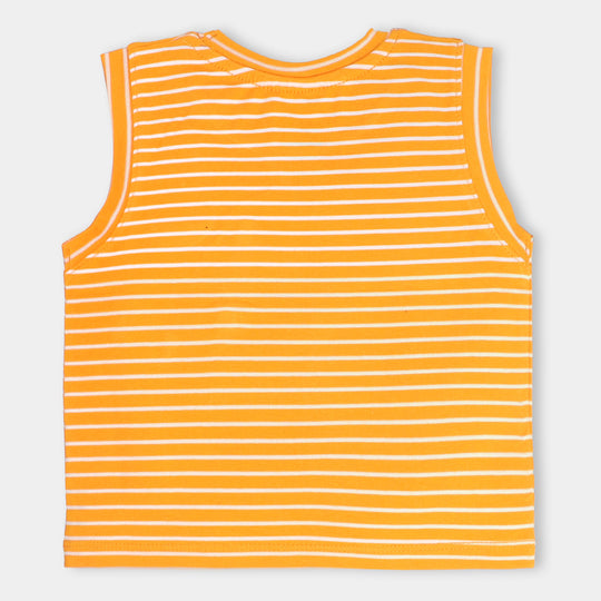 Infant Boys Cotton Jersey Sando Pineapple-ORANGE