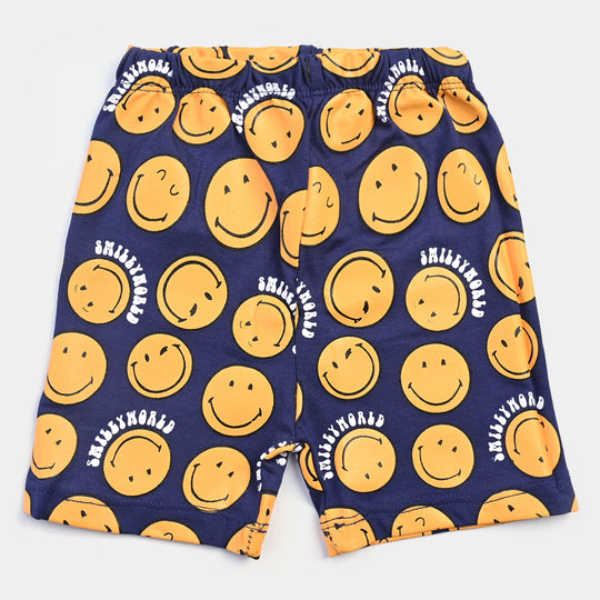 Infant Boys Poly Cotton Jersey Night Wear Suit Smiley-Citrus