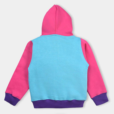 Girls Fleece Knitted Jacket Pakkay Dost Miraal-Pink/Blue