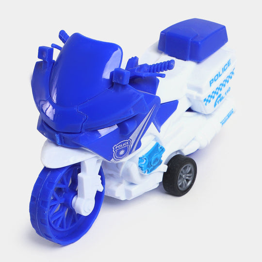 Pull Back & Go Police Bike Toy For Kids