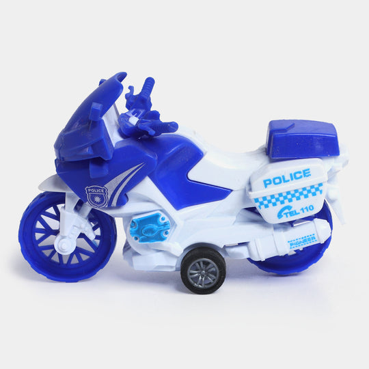 Pull Back & Go Police Bike Toy For Kids