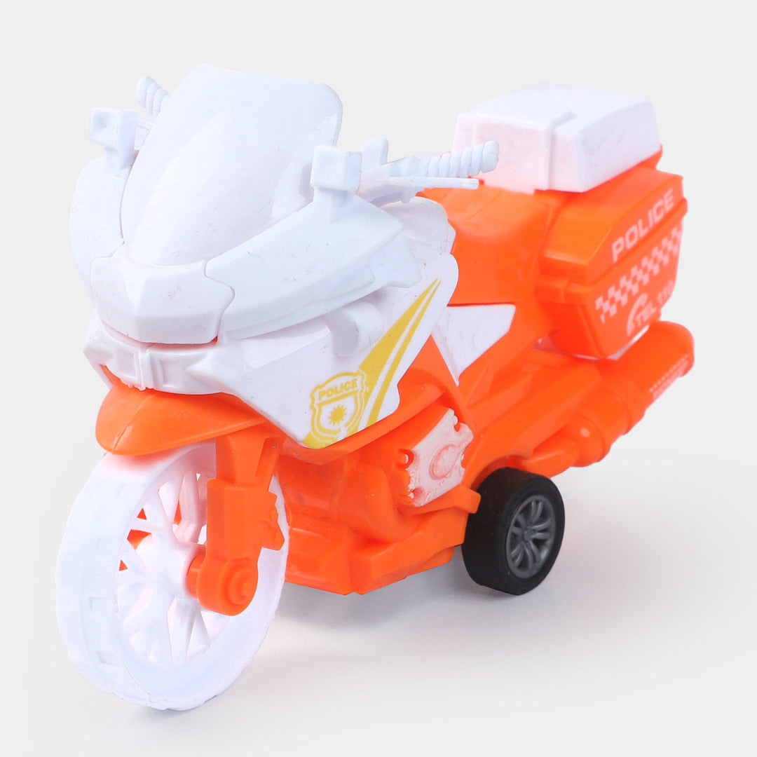 Pull Back & Go Police Bike Toy For Kids