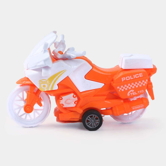 Pull Back & Go Police Bike Toy For Kids